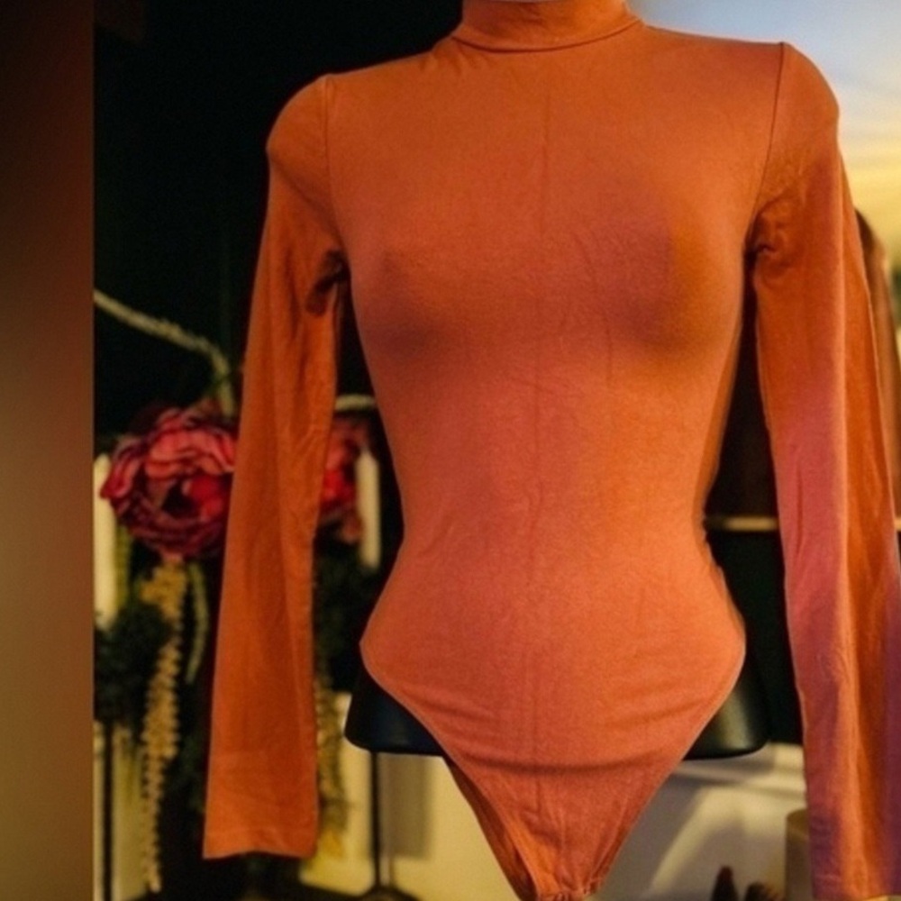 Stylish Rust Long Sleeve Bodysuit